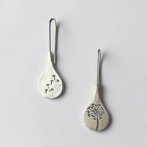 Simple Drop Vintage Silver Earring